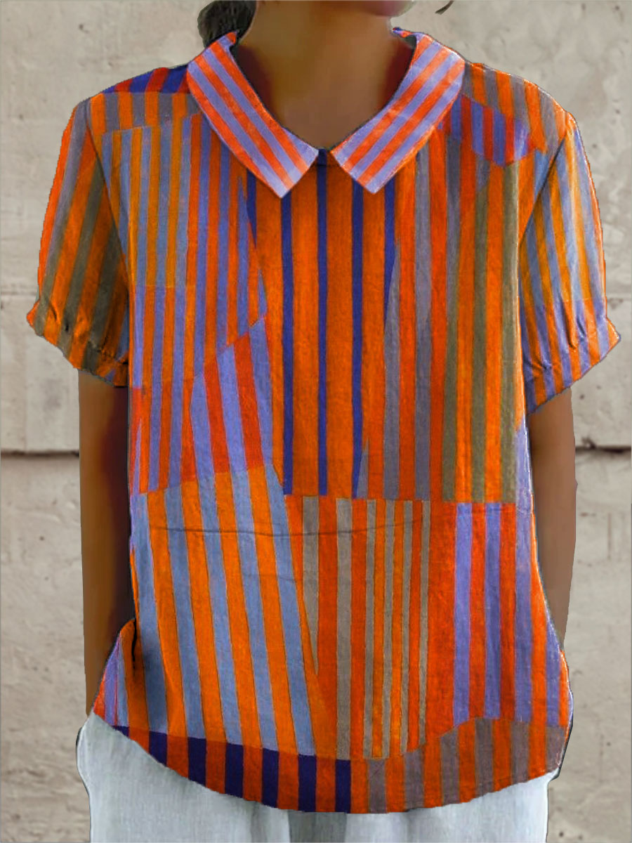 Nina | Geometrisk Stripet Skjorte