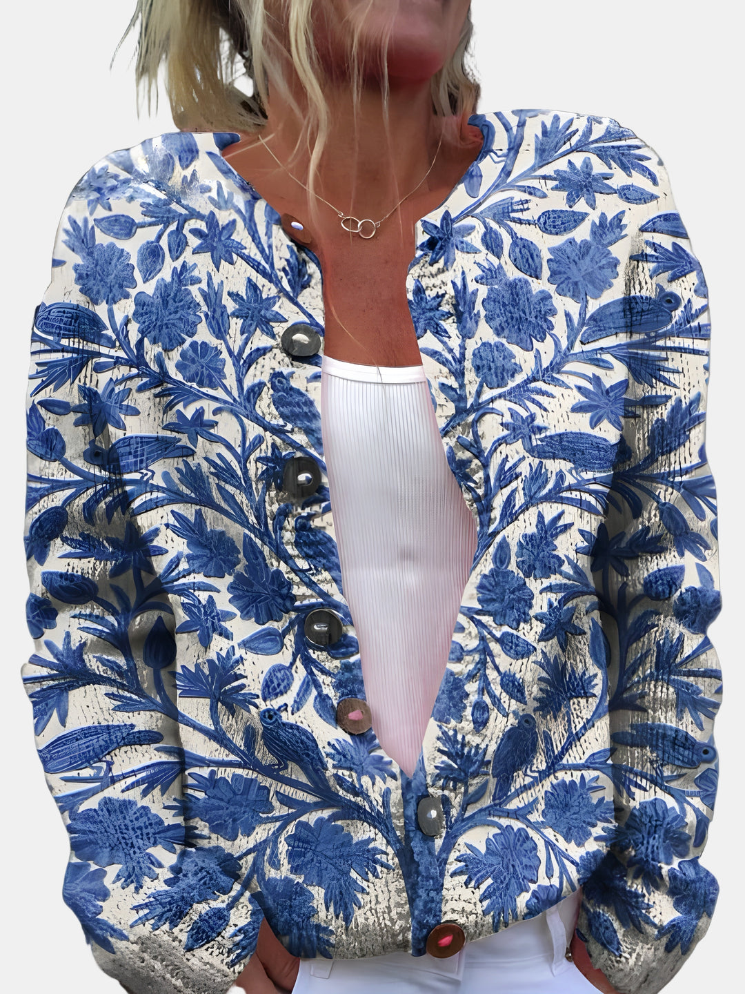 Thea | Elegant Blomstrende Cardigan