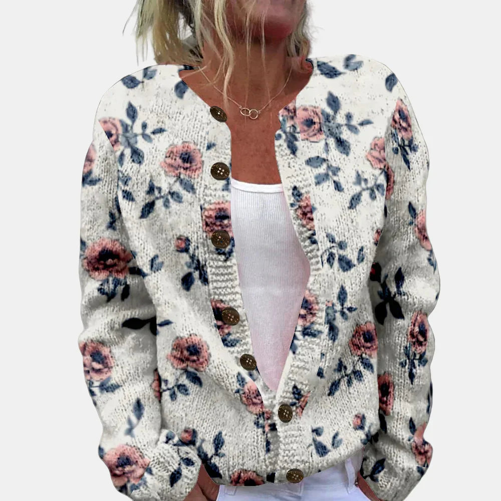 Blanche | Chic Rose Print Cardigan