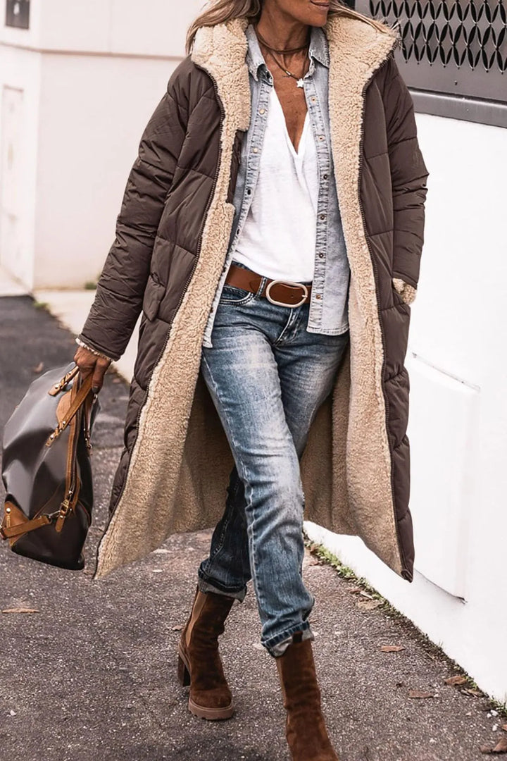Johna – Luxe Reversibel Sherpa Kåpe