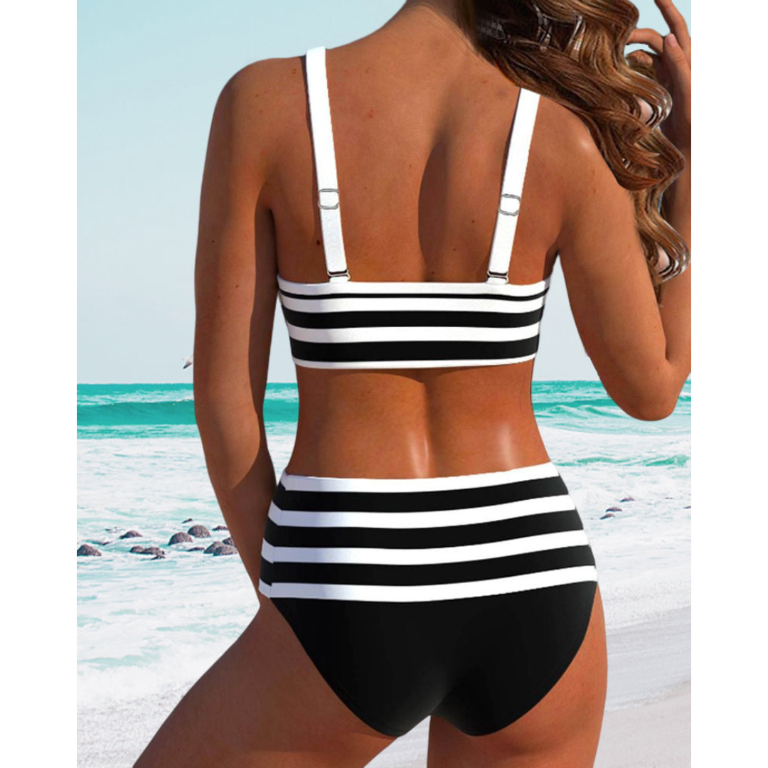 Izza - Høy Midje Stripet Bikini