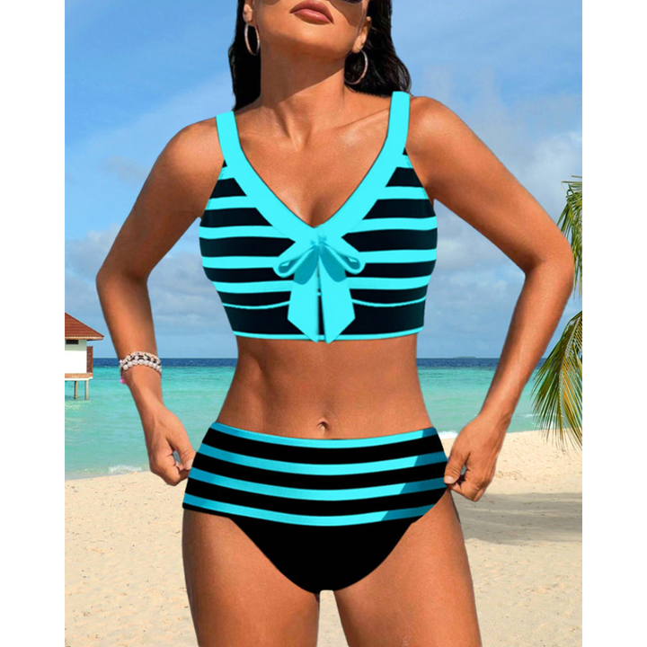 Izza - Høy Midje Stripet Bikini