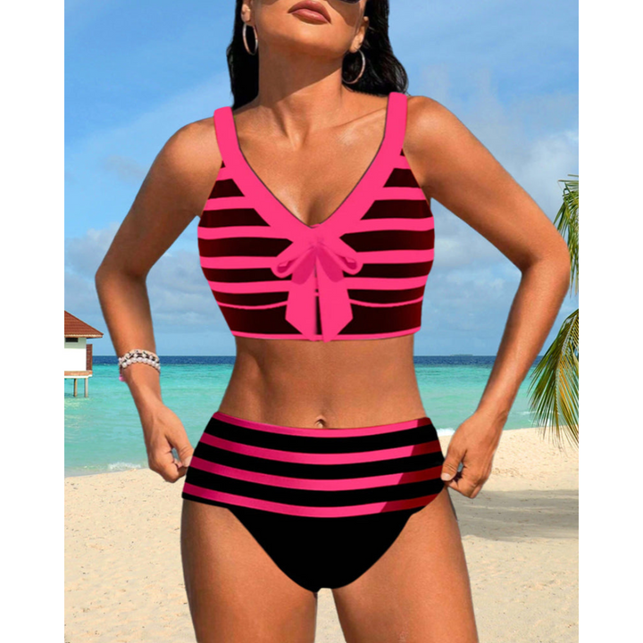 Izza - Høy Midje Stripet Bikini