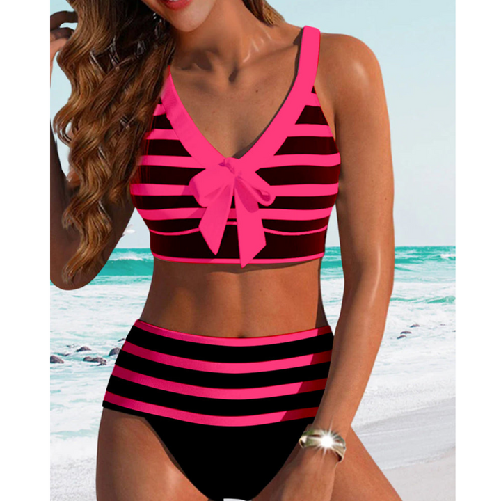 Izza - Høy Midje Stripet Bikini