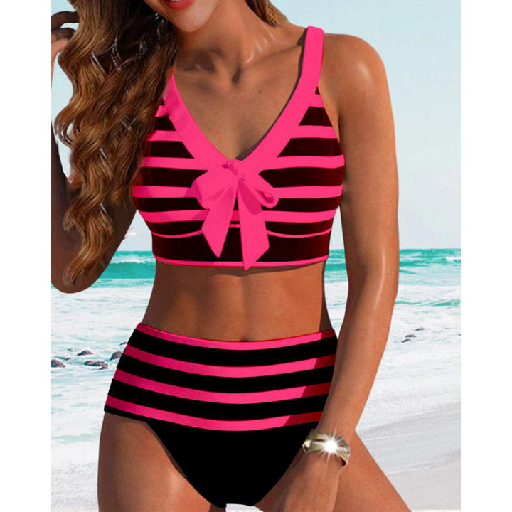 Izza - Høy Midje Stripet Bikini