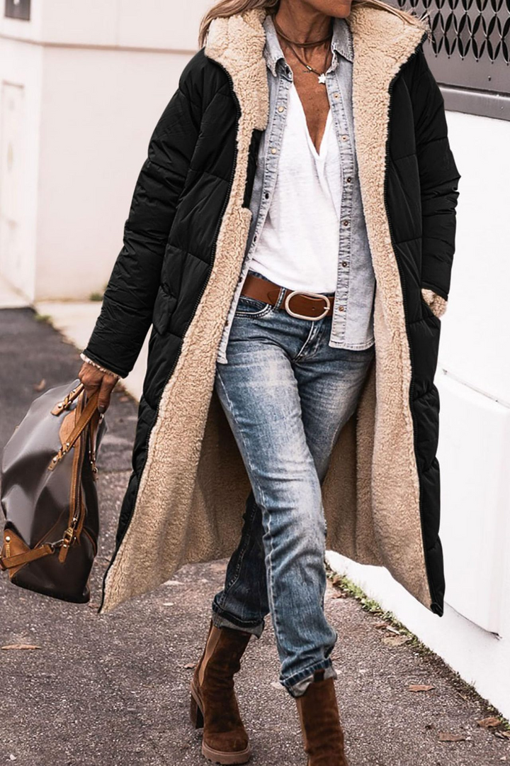 Johna – Luxe Reversibel Sherpa Kåpe
