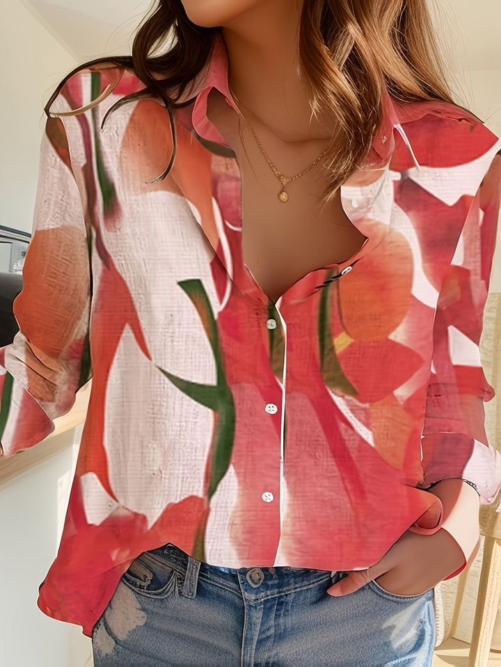 Elvine | Kunstnerisk blomstermønstret skjortebluse