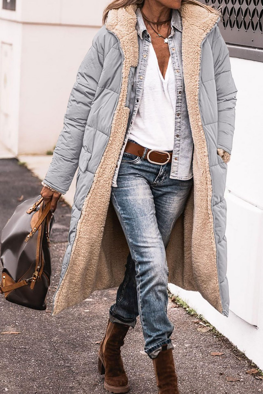 Johna – Luxe Reversibel Sherpa Kåpe