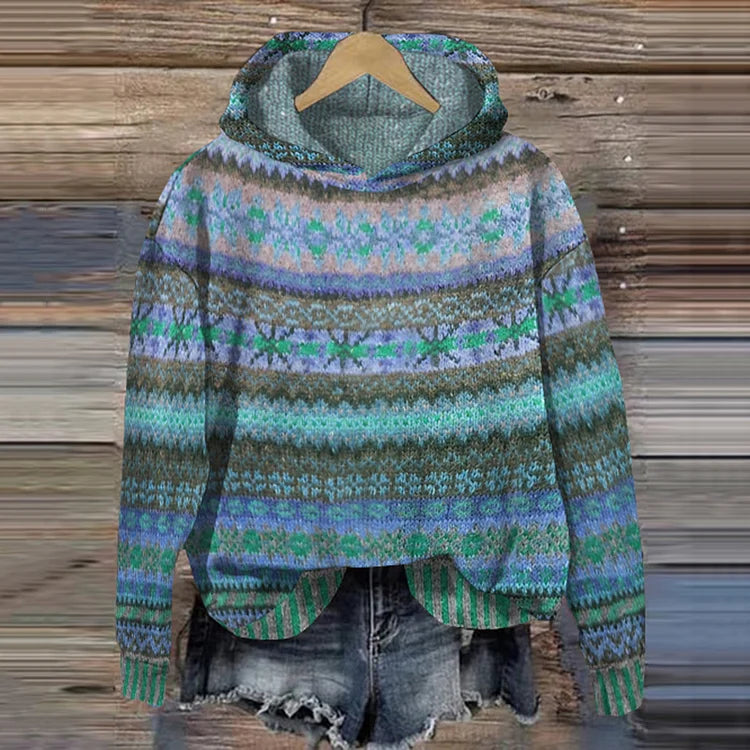 Karine - Etnisk Retro Hoodie