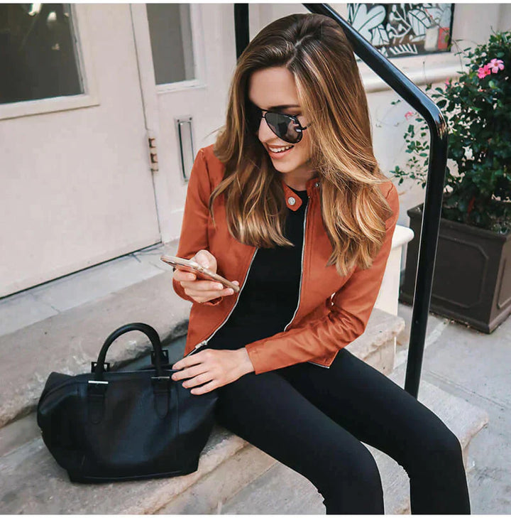 Sophia - Italiensk Skinnjakke