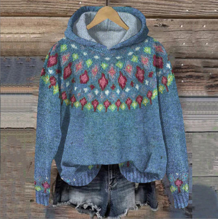 Karine - Etnisk Retro Hoodie