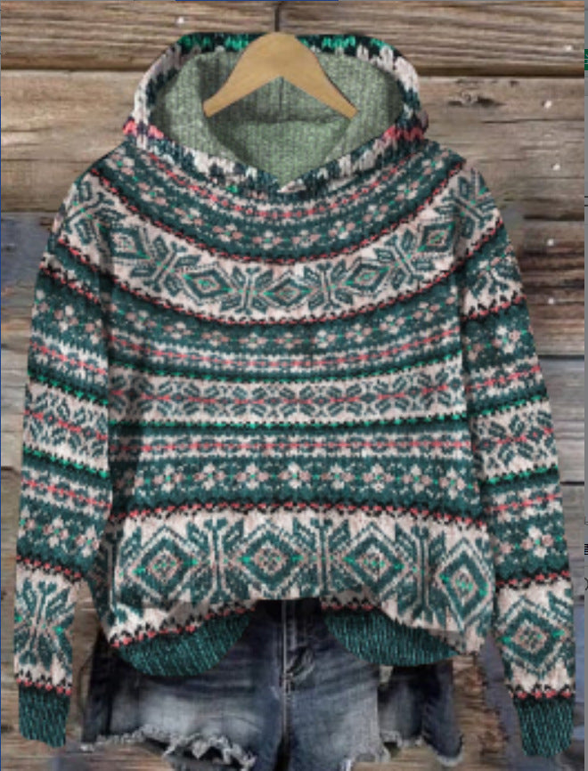 Karine - Etnisk Retro Hoodie