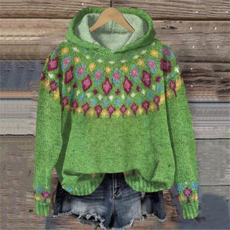Karine - Etnisk Retro Hoodie