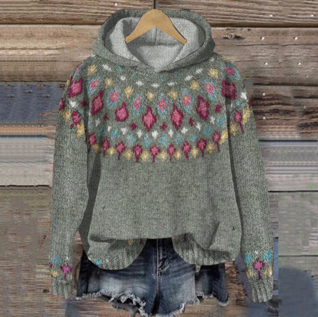 Karine - Etnisk Retro Hoodie
