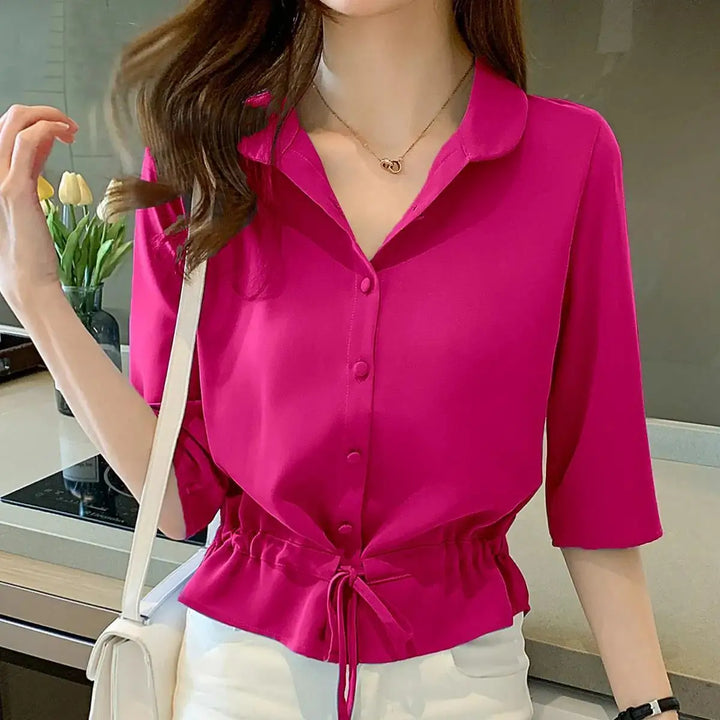 Tirilin | Elegant bluse med knyting i livet