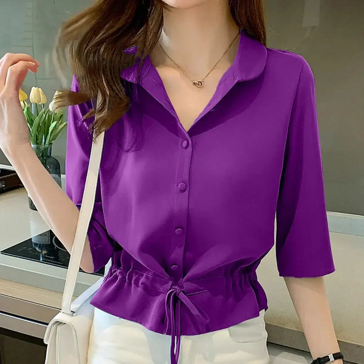 Tirilin | Elegant bluse med knyting i livet