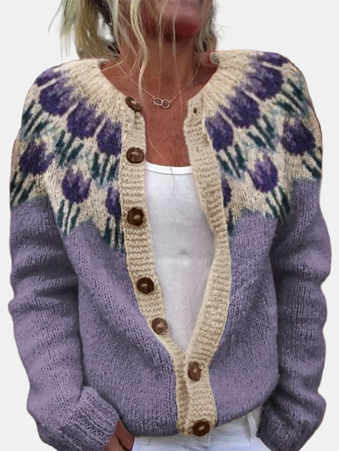 Margaret | Blomster Mønster Cardigan