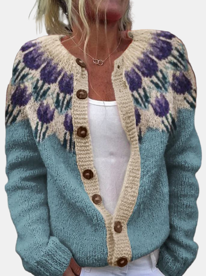 Margaret | Blomster Mønster Cardigan