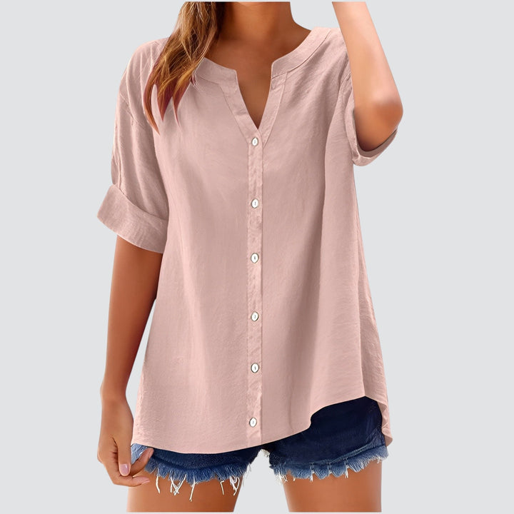 EIVOR | SOMMERLIG LINKEBLUSE MED KNAPPER