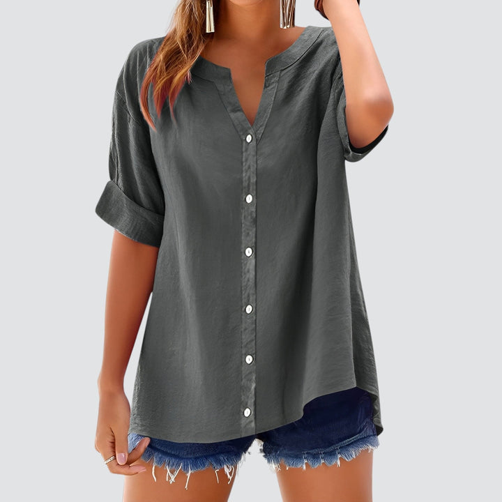 EIVOR | SOMMERLIG LINKEBLUSE MED KNAPPER
