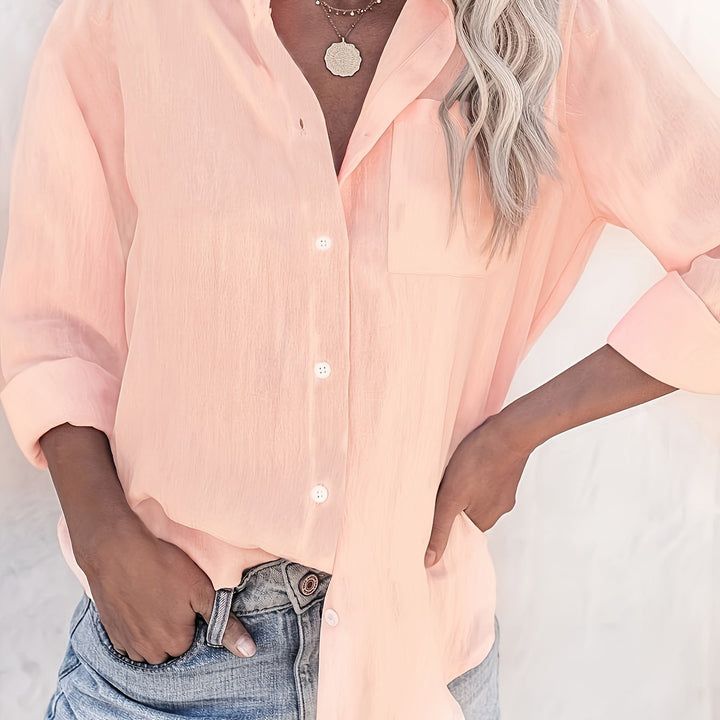 Årvill | Myk og luftig skjortebluse med brystlomme