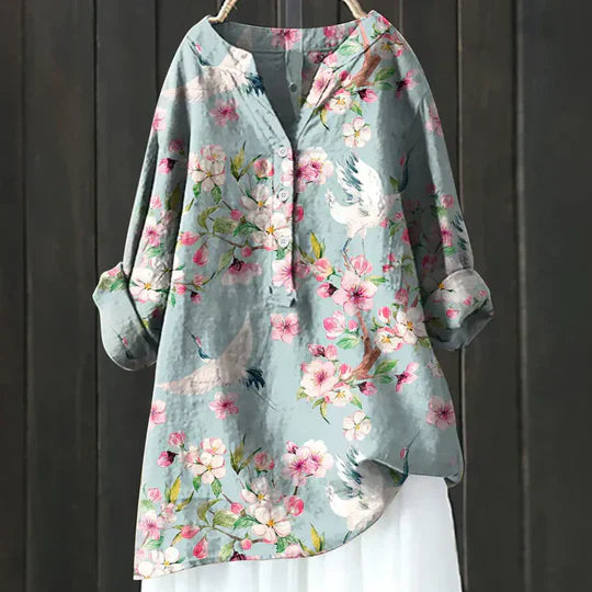 Norbjørg | Kunstnerisk Bluse Med Blomstertrykk