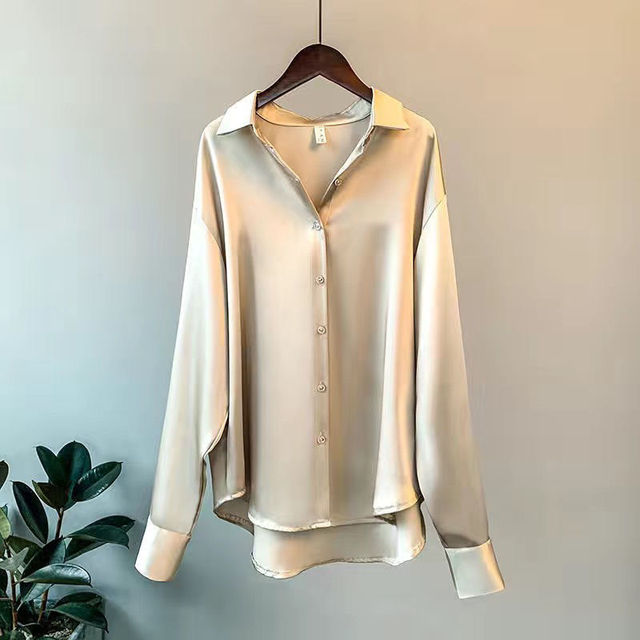 Olivia - Langermet Luksus Satin Bluse